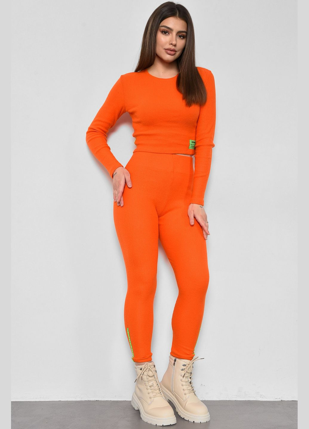 Спортивный костюм женский оранжевого цвета Let's Shop (285692237)