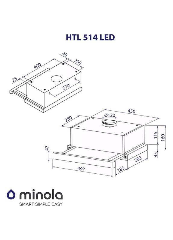 Вытяжка HTL 514 I LED MINOLA (366828242)