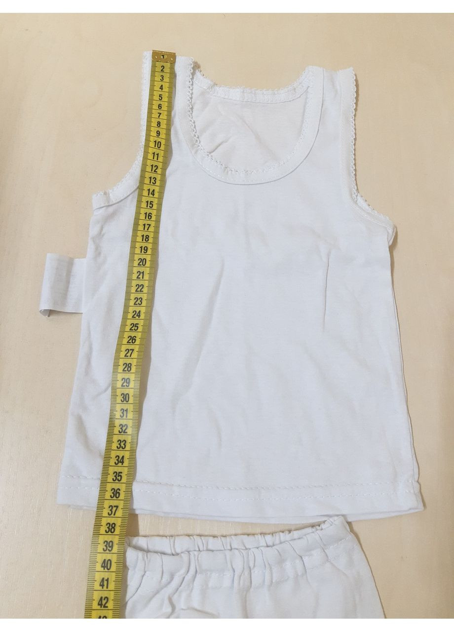 Белый комплект белья майка хлопок для девочки 92 98 104 110 116 122 128 134 No Brand