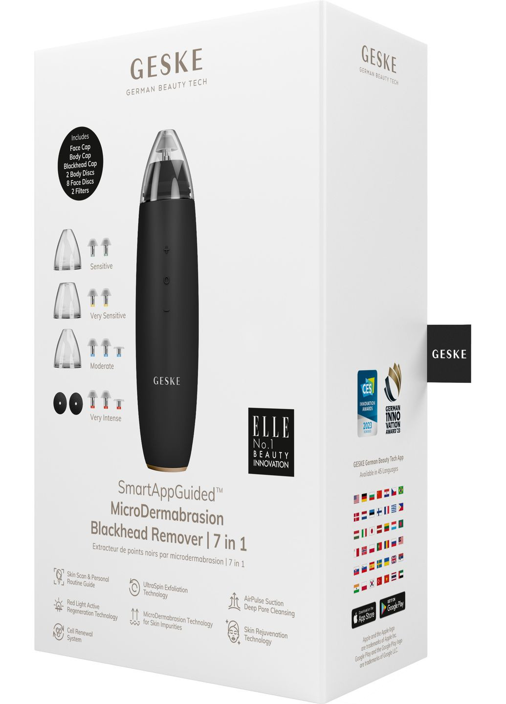 Микродермабразионное устройство для удаления черных точек MicroDermabrasion Blackhead Remover 7в1 gray GESKE (341525873)