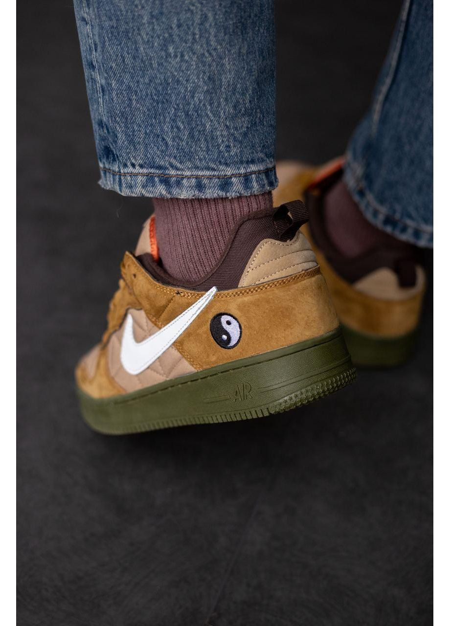 Бежевые демисезонные кроссовки мужские nike air force 1 low cactus plant flea market winter найк аир форс 1 премиум No Brand