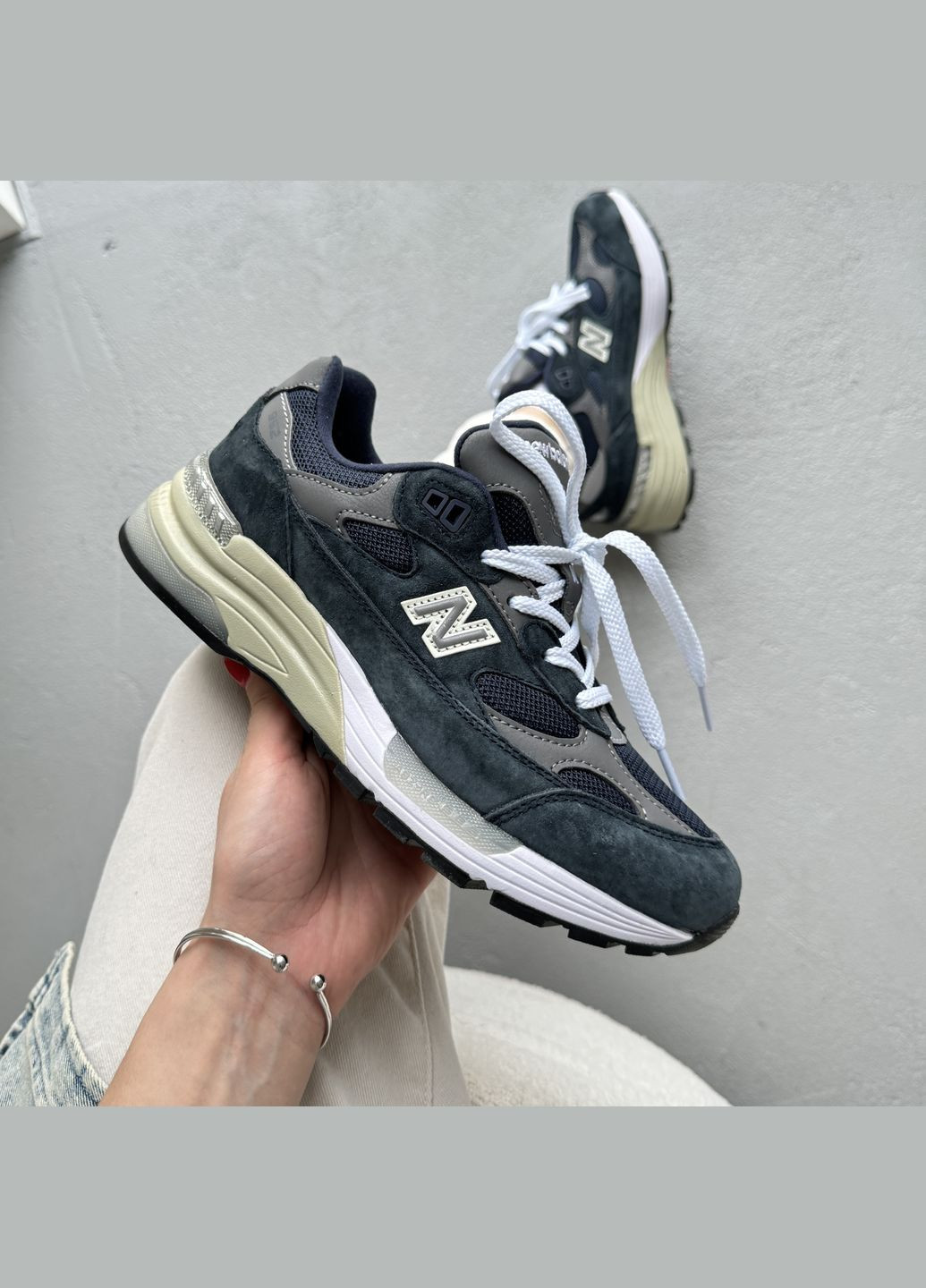 Кроссовки женские и мужские New Balance 992 blue | Нью Беланс 992 синий No Brand синие демисезоны (316663526)