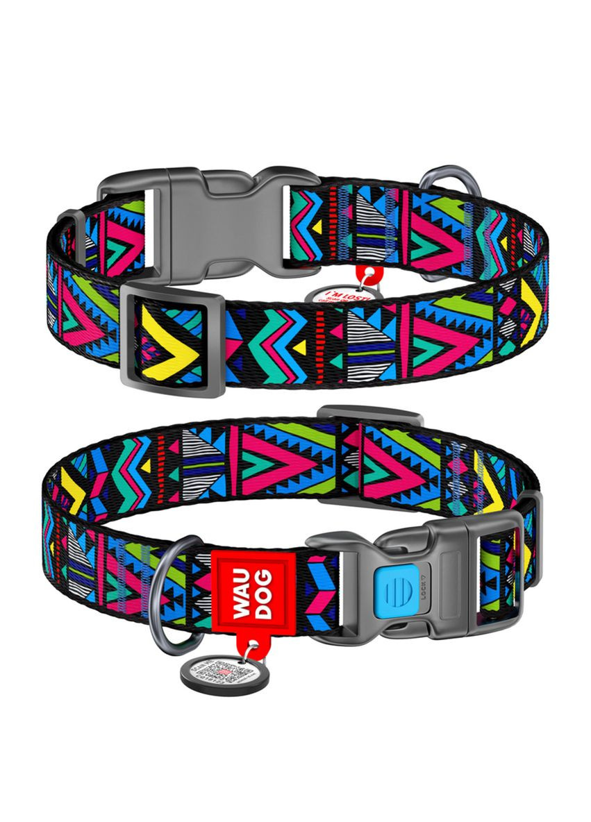 Нашийник для собак нейлоновий Nylon "Інді" пластиковий фастекс Ш 25 мм Дл 35-58 см WAUDOG (332879946)