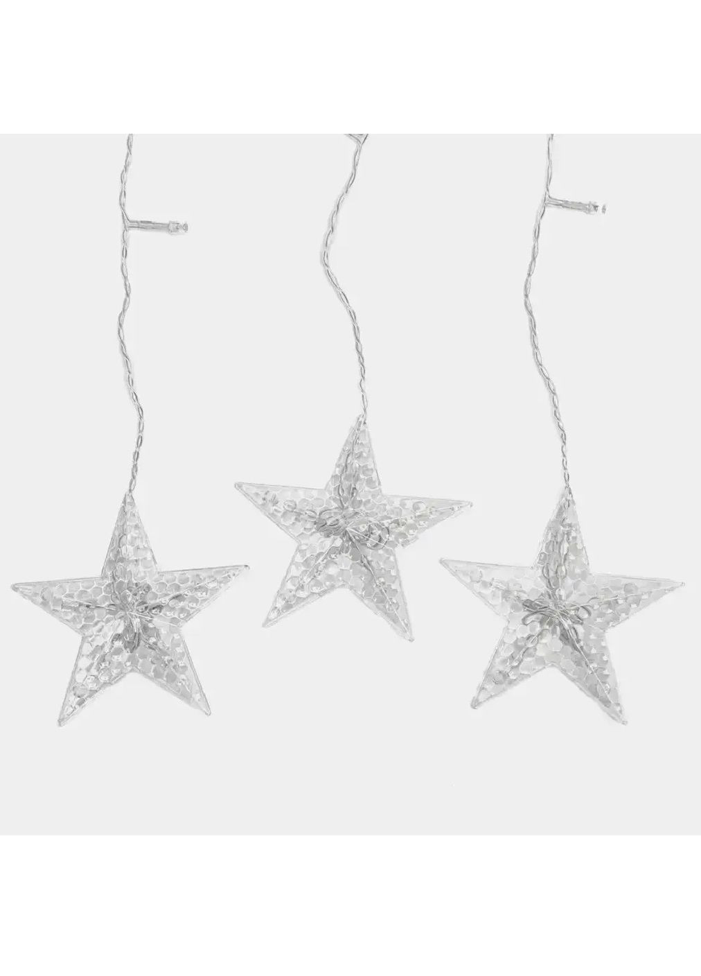 Гірлянда штора зірки світлодіодна святкова на вікно з роботою від мережі контролером 3 м 13 фігур (481913-Prob) Холодна біла Unbranded (368455777)