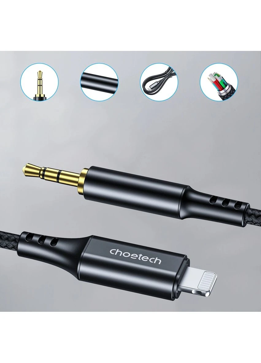Кабель AUX Lightning - TRS Audio 3.5мм M/M 1м CHOETECH (392012222)