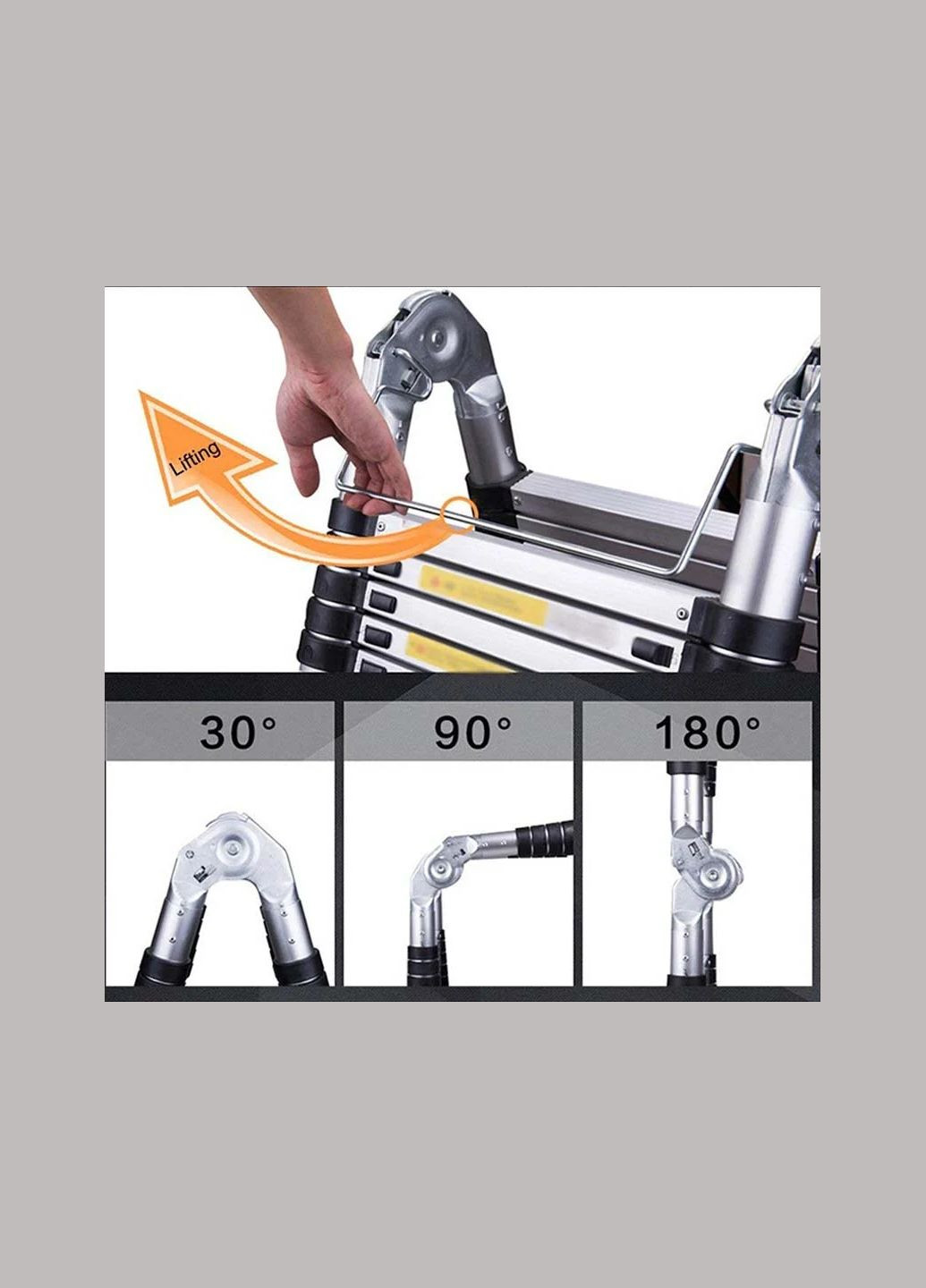 Лестница телескопическая двойная 8 ступеней 2.5 + 2.5 м ZHENG'S WAY (322843406)