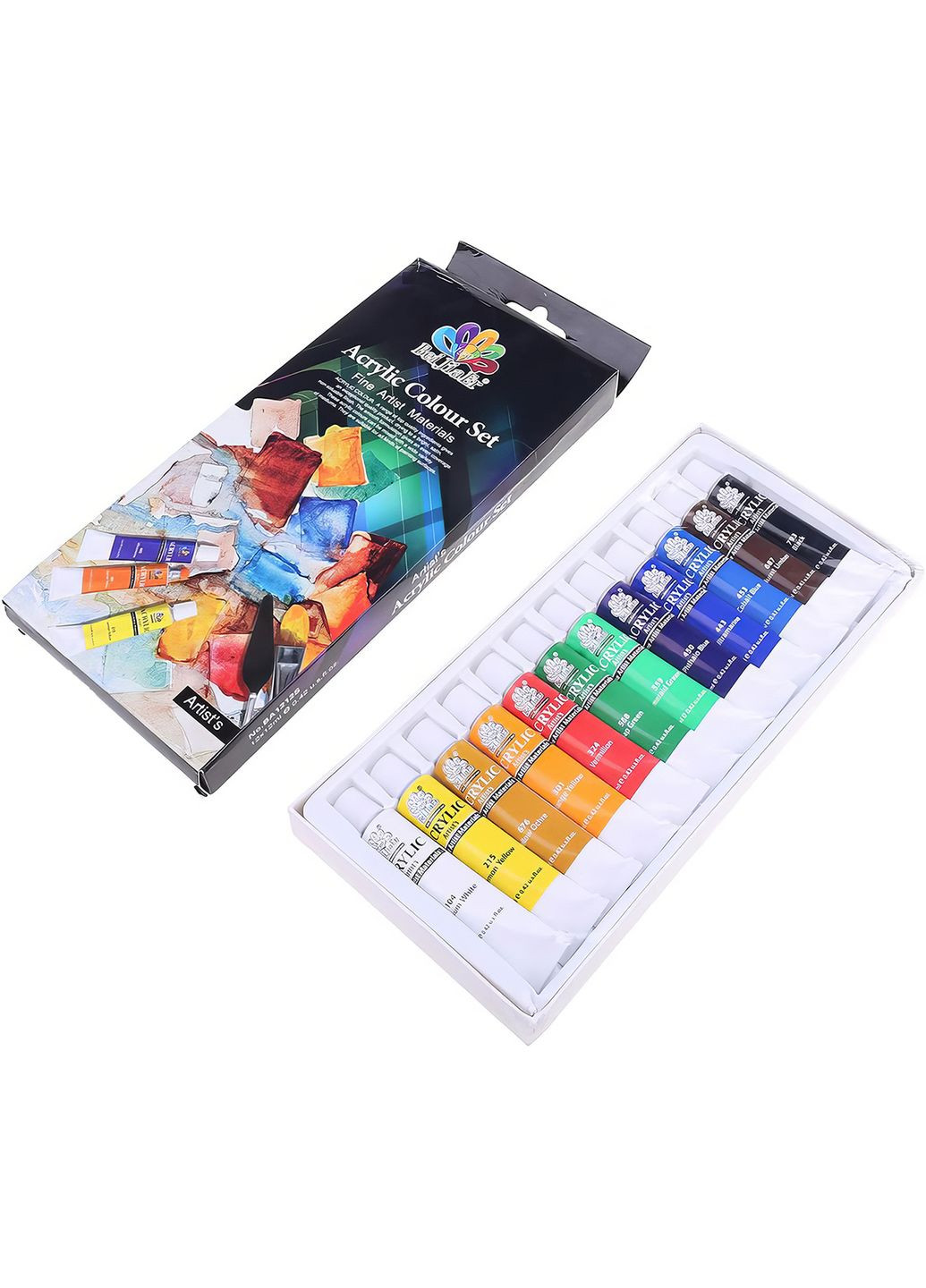 Художні акрилові фарби BeiJiaEr набір 12 кольорів по 12 ml Worison (322650369)