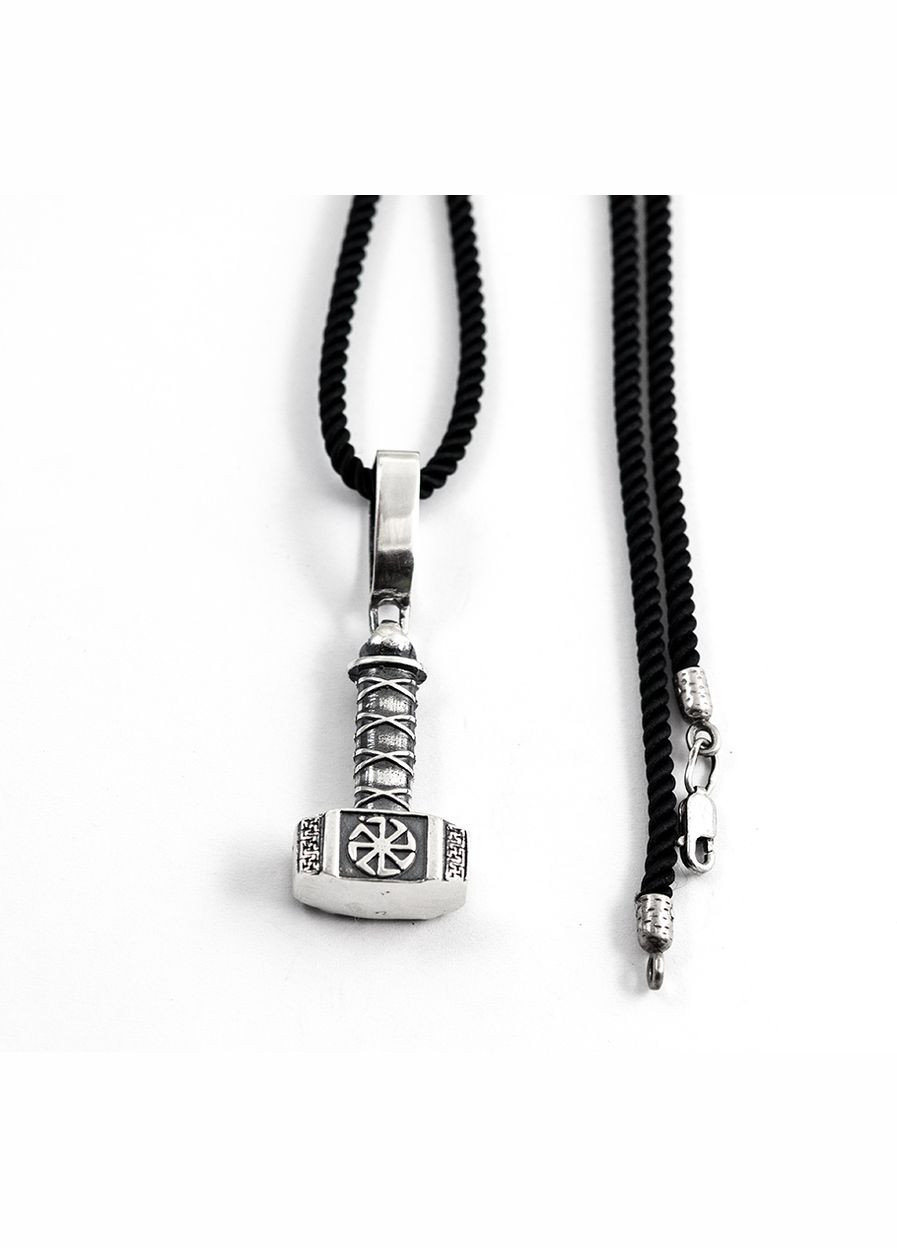 Молот Тора с оберегом коловрат 9549 Maxi Silver (348437771)