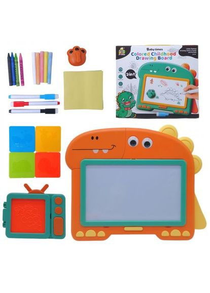 Доска-столик "Динозавр" 2 в 1, с аксессуарами (оранжевый) Jia Bang (370282262)