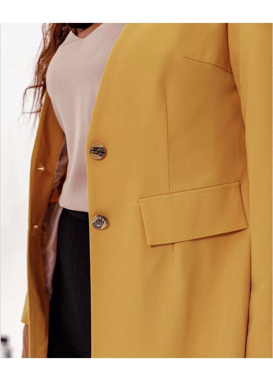 Охра женский пиджак женский однотонный Style Point однотонный - демисезонный