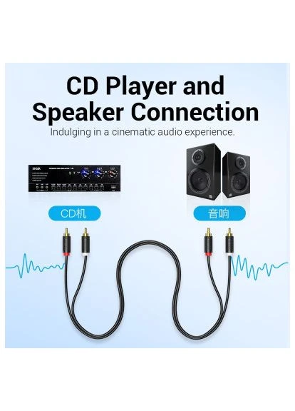 Кабель мультимедійний 2xRCA M to 2xRCA M 1.5m black (BCMBG) Vention (396871352)