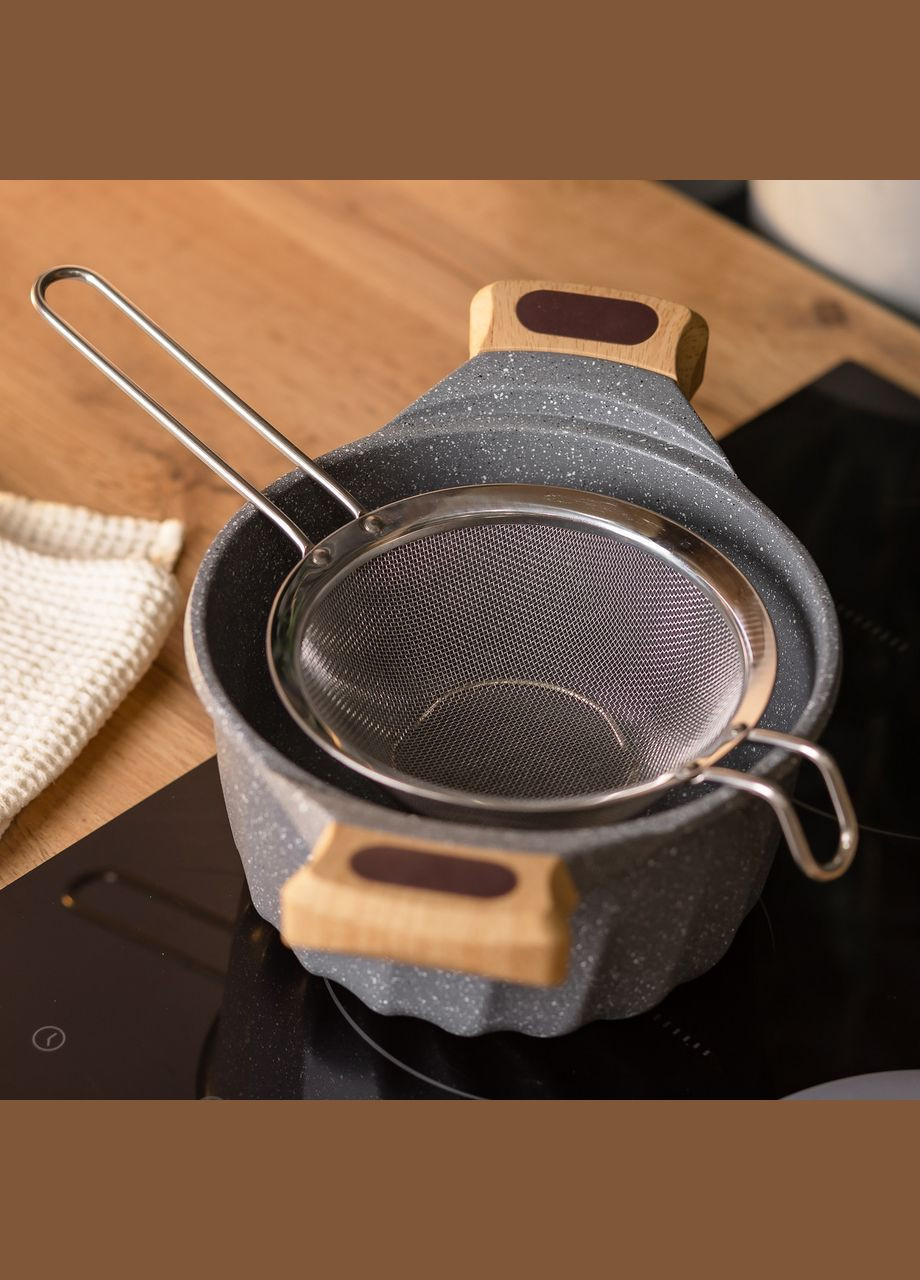 Друшляк-сито з ручкою 18 см дрібнокомірчаста сітка з нержавіючої сталі Zhongjing (356766998)