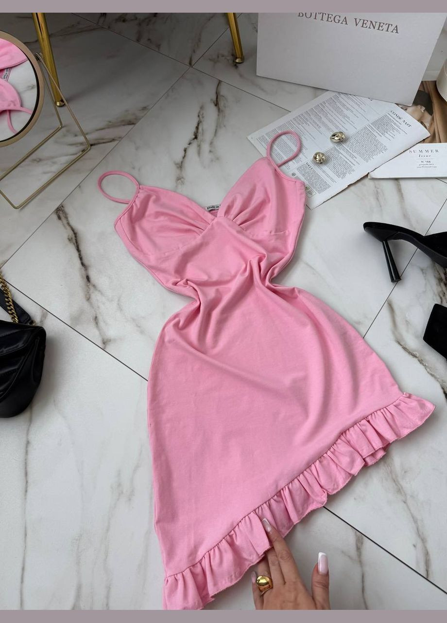 Рожева повсякденний, кежуал, коктейльна, вечірня жіноча сукня силуетна FINO Mode