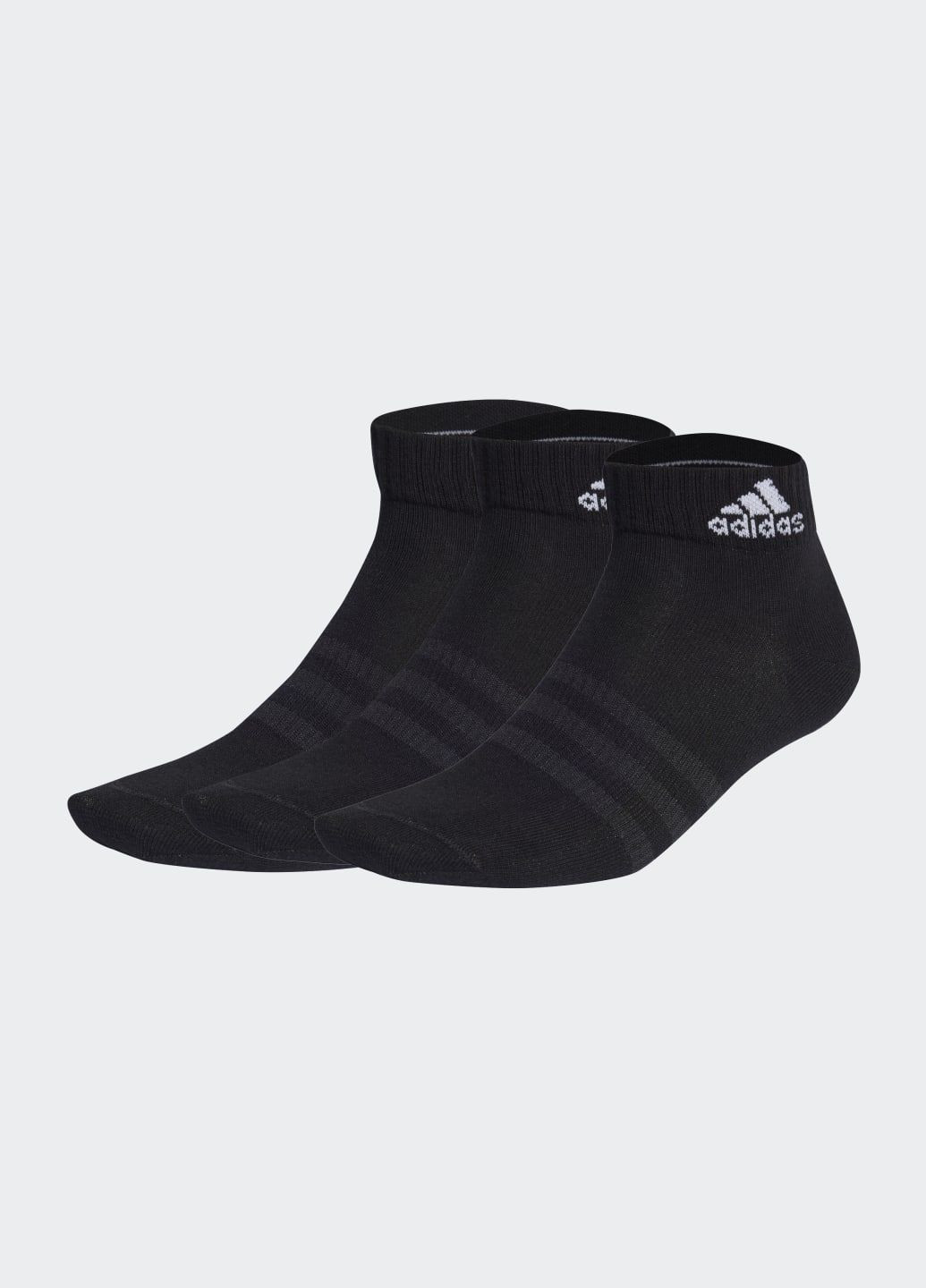 Чорні три пари шкарпеток thin and light adidas логотипи (369370117)