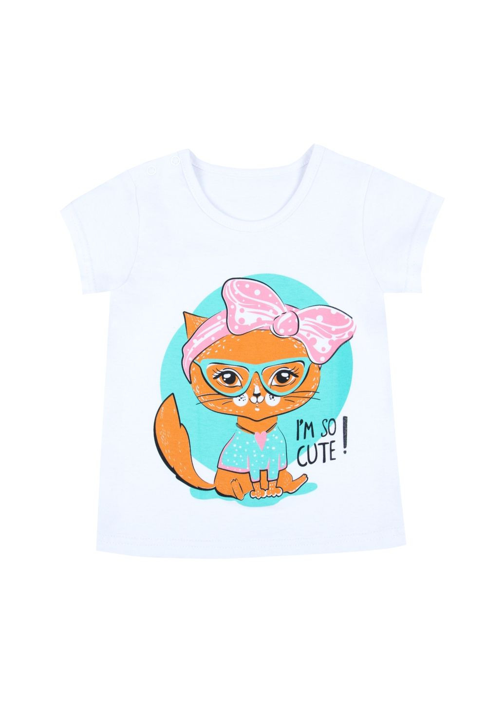 Біла літня дитяча футболка для дівчинки ft-25-28 GABBI