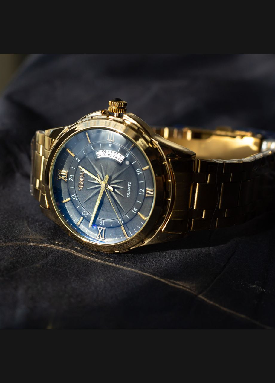 Наручные часы Sendas мужской золотого цвета с черным (10051) No Brand (339625218)