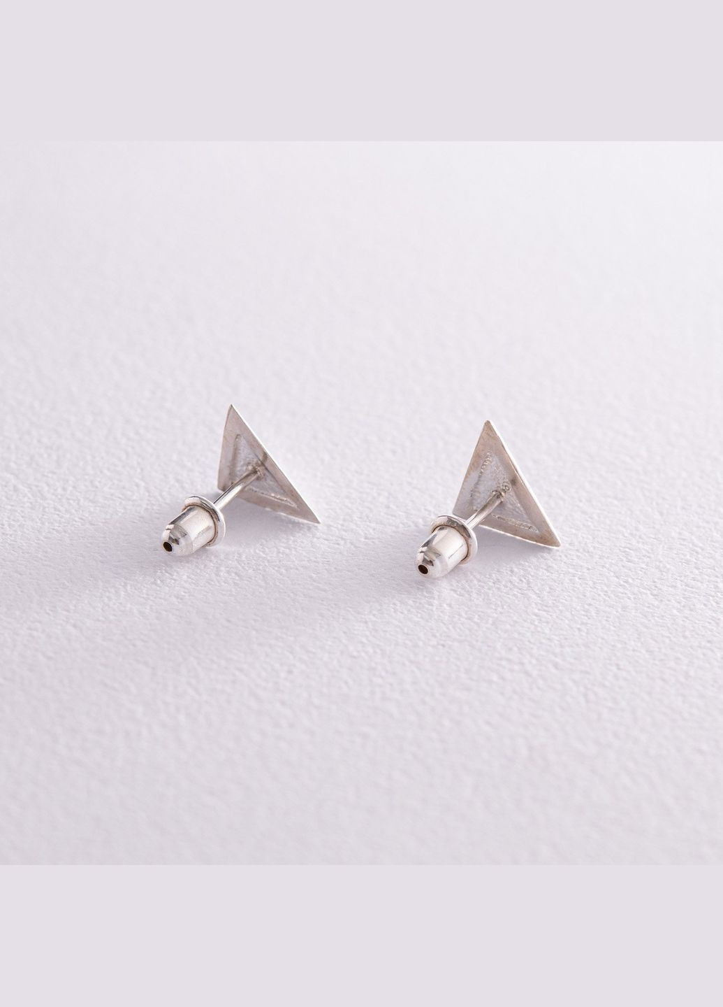Серьги - пусеты Пирамида в серебре 123266 Oniks (264024017)