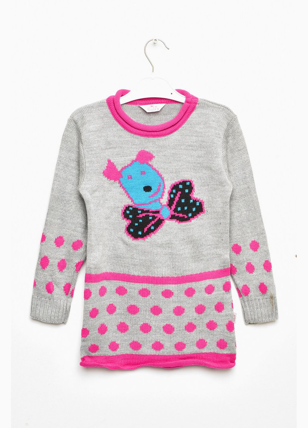 Серое туника детская для девочки серого цвета с принтом Let's Shop (335007244)