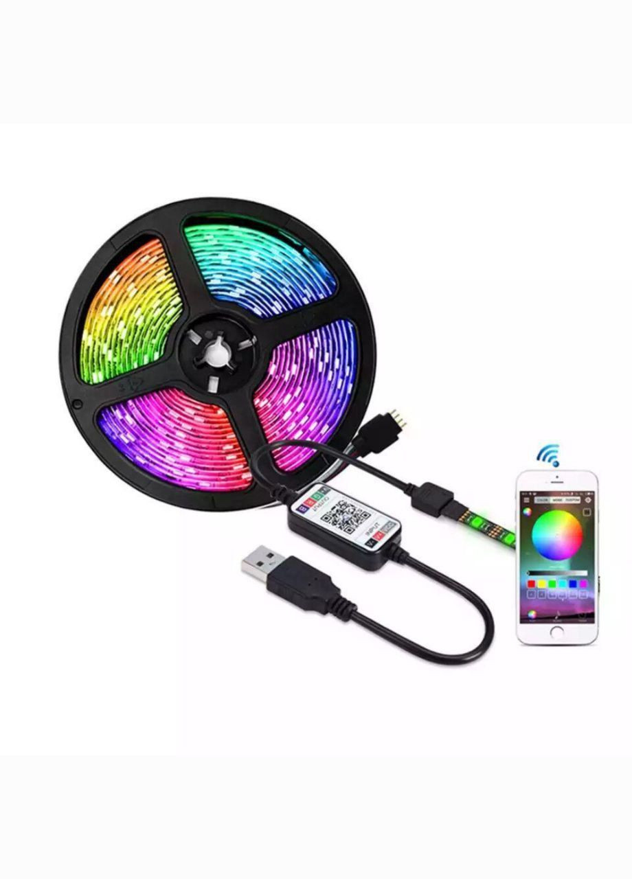 Світлодіодна LED стрічка з пультом та Bluetooth No Brand RGB 5050 (295376189)