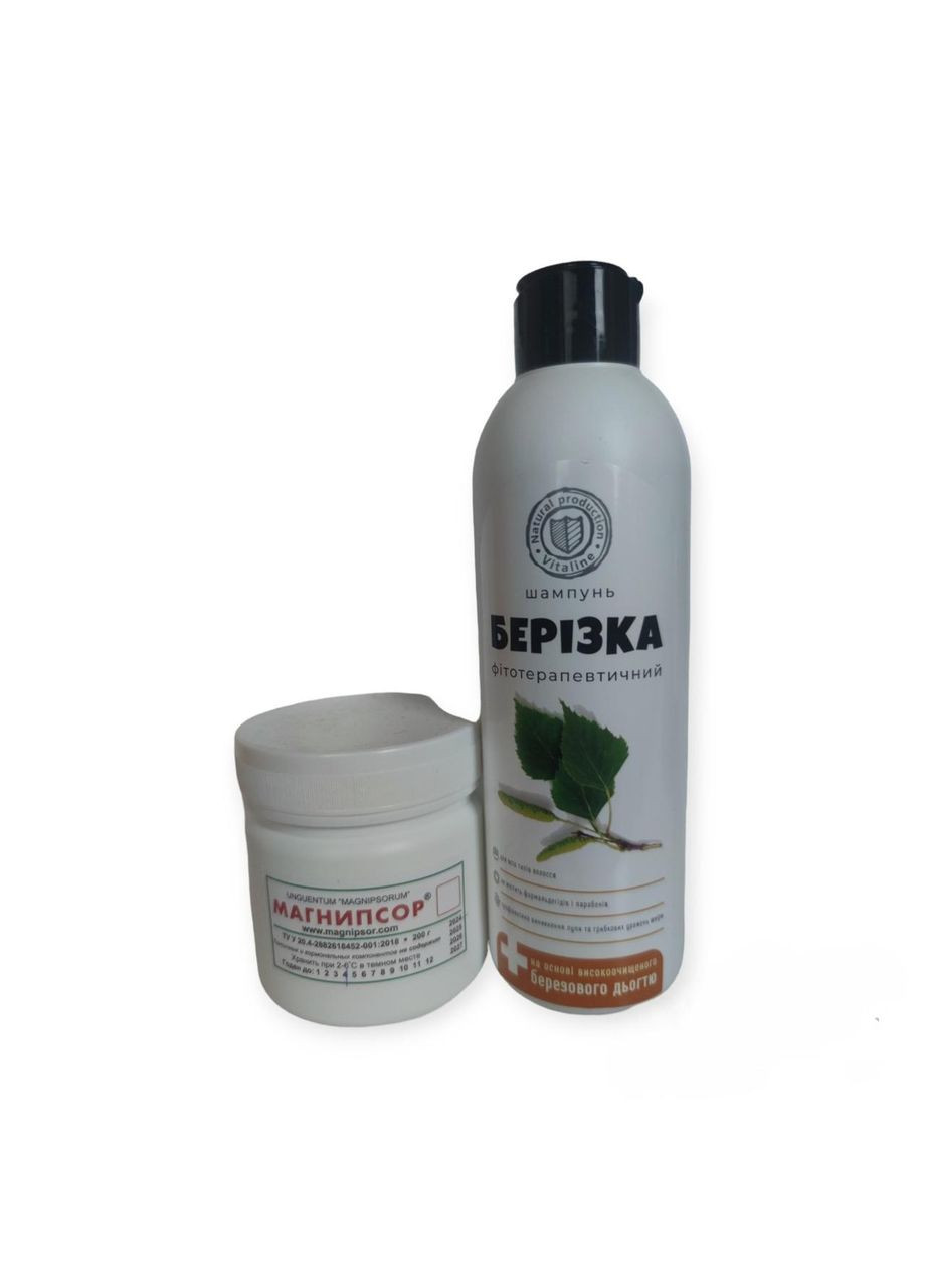 Набір для догляду за шкірою голови при псоріазі - мазь "Магнисор" та шампунь "Берізка" Укрзооветпромпостач (315492948)