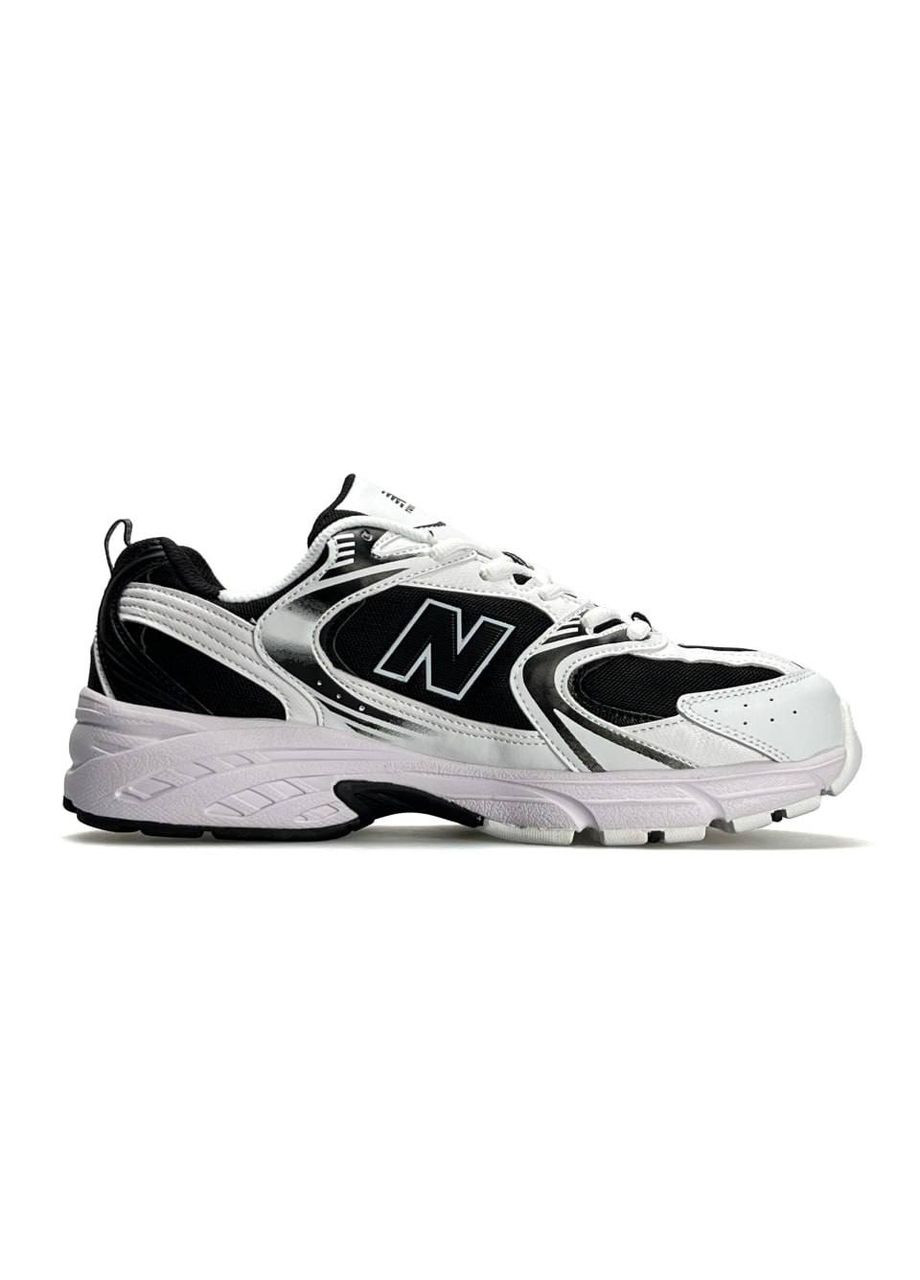Чорно-білі Осінні кросівки чоловічі new balance black white No Brand 530 Premium