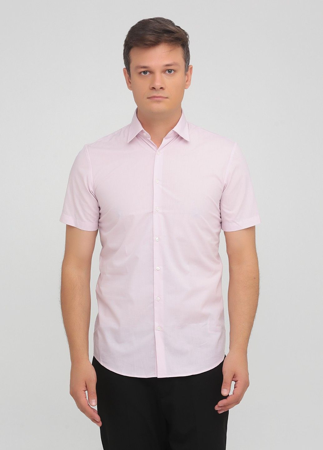 Розовая классическая рубашка однотонная C&A