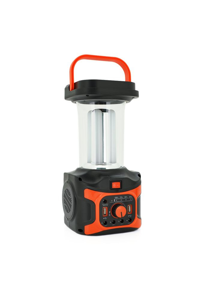 Переносний ліхтар RT911BT+Solar, 1+1 режим, Радіо+ Bluetooth колонка, вбудований акум, 3 лампочки 3W, USB вихід, Black/Orange Voltronic (315435593)