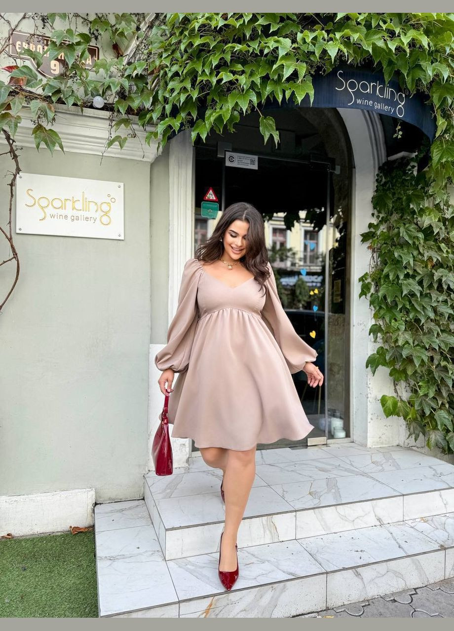 Темно-бежева ділова, повсякденний, кежуал, джинсова, вечірня сукня жіноча Україна однотонна