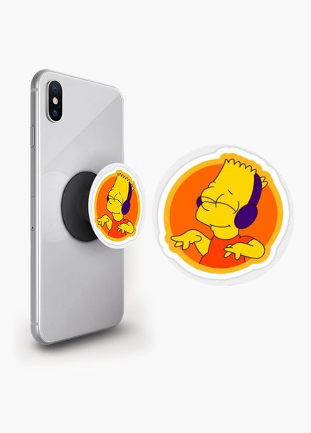 Попсокет держатель для смартфона (Popsockets) Мультик Черный No Brand (302084874)