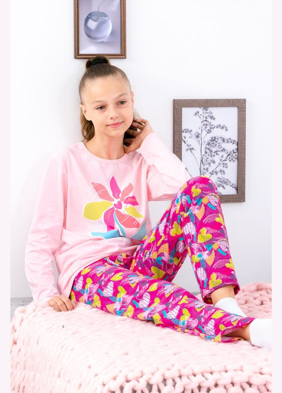 Розовая всесезон пижама для девочки (подростковая) (p-11884) Носи своє