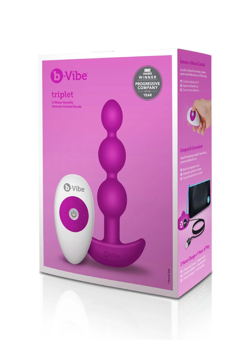 Анальні кульки з пультом, 2 мотори TRIPLET ANAL BEADS, CherryLove B-Vibe (296623920)