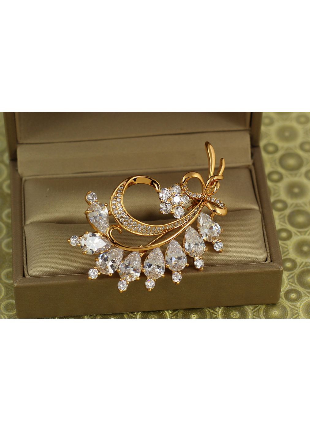Брошка Діамантова гілка золотиста love-shopping Xuping Jewelry (370972769)