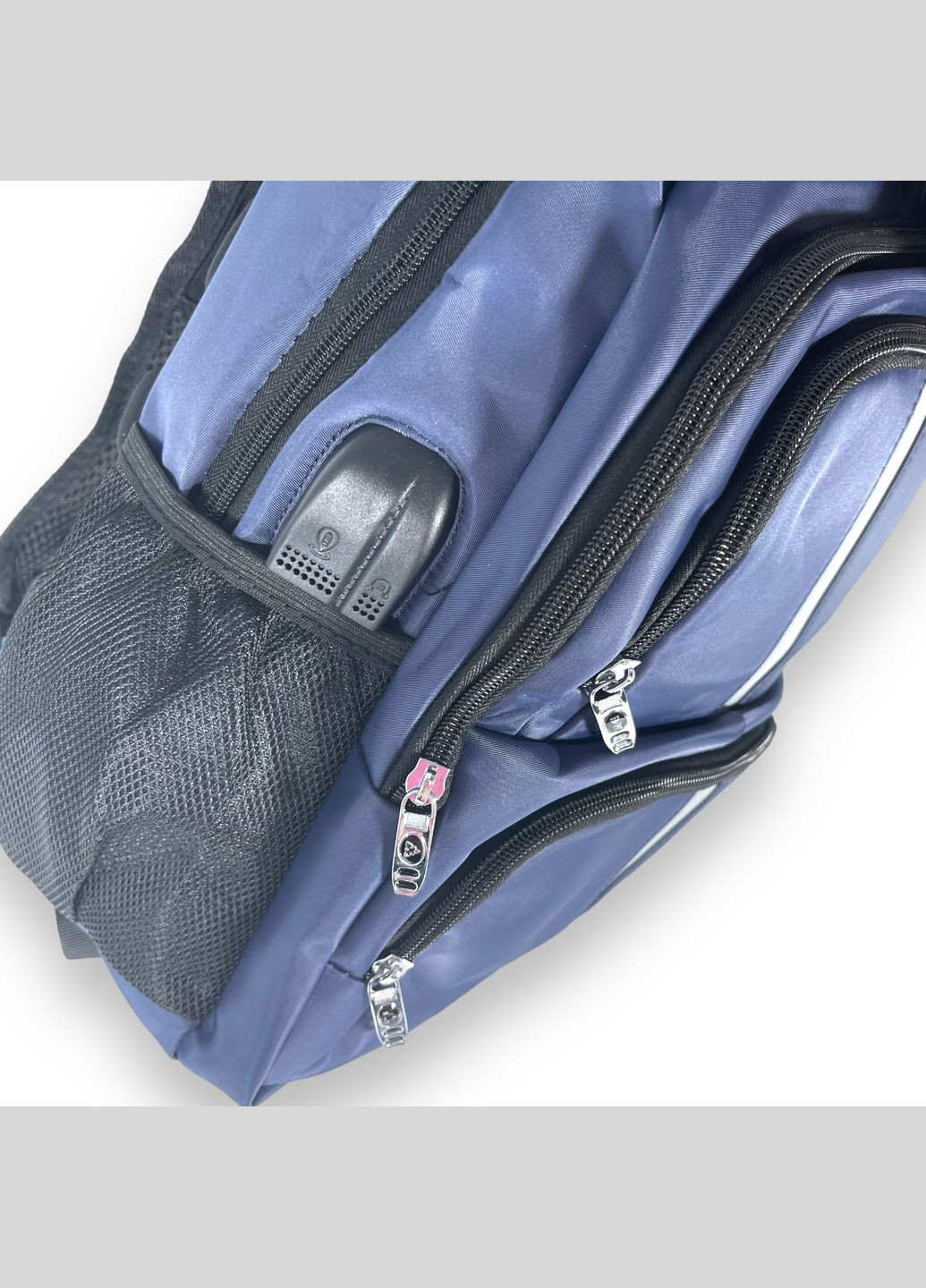 Рюкзак міський, 15 л, два відділення, фронтальні кишені, USB+2 кабелі, розмір 37*27*15см, синій Biao Wang (285814708)