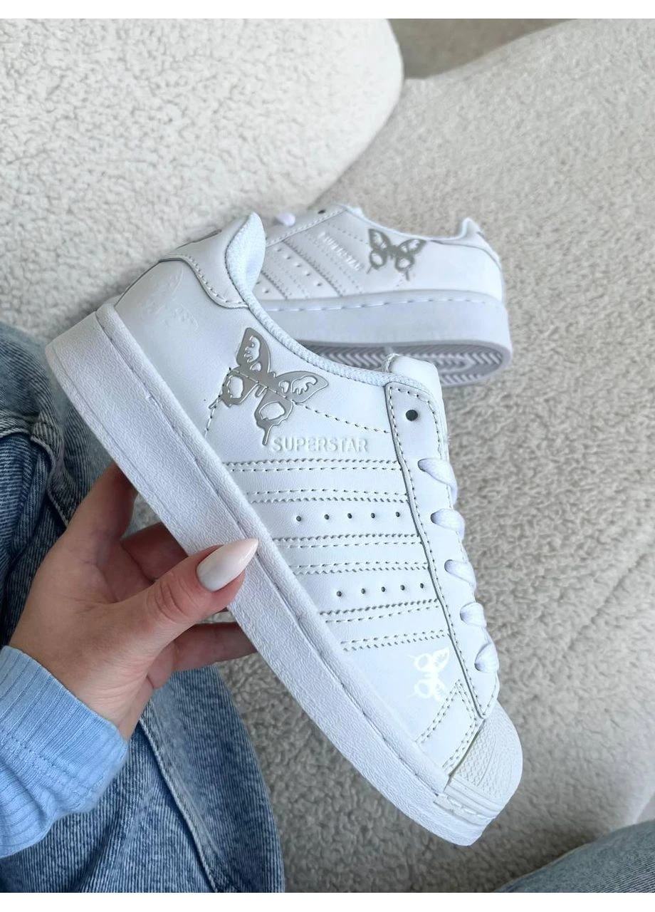 КРОСІВКИ ЖІНОЧІ ADIDAS SUPERSTAR FLY WHITE SILVER АДІДАС СУПЕРСТАР No Brand білі демісезони (367169749)