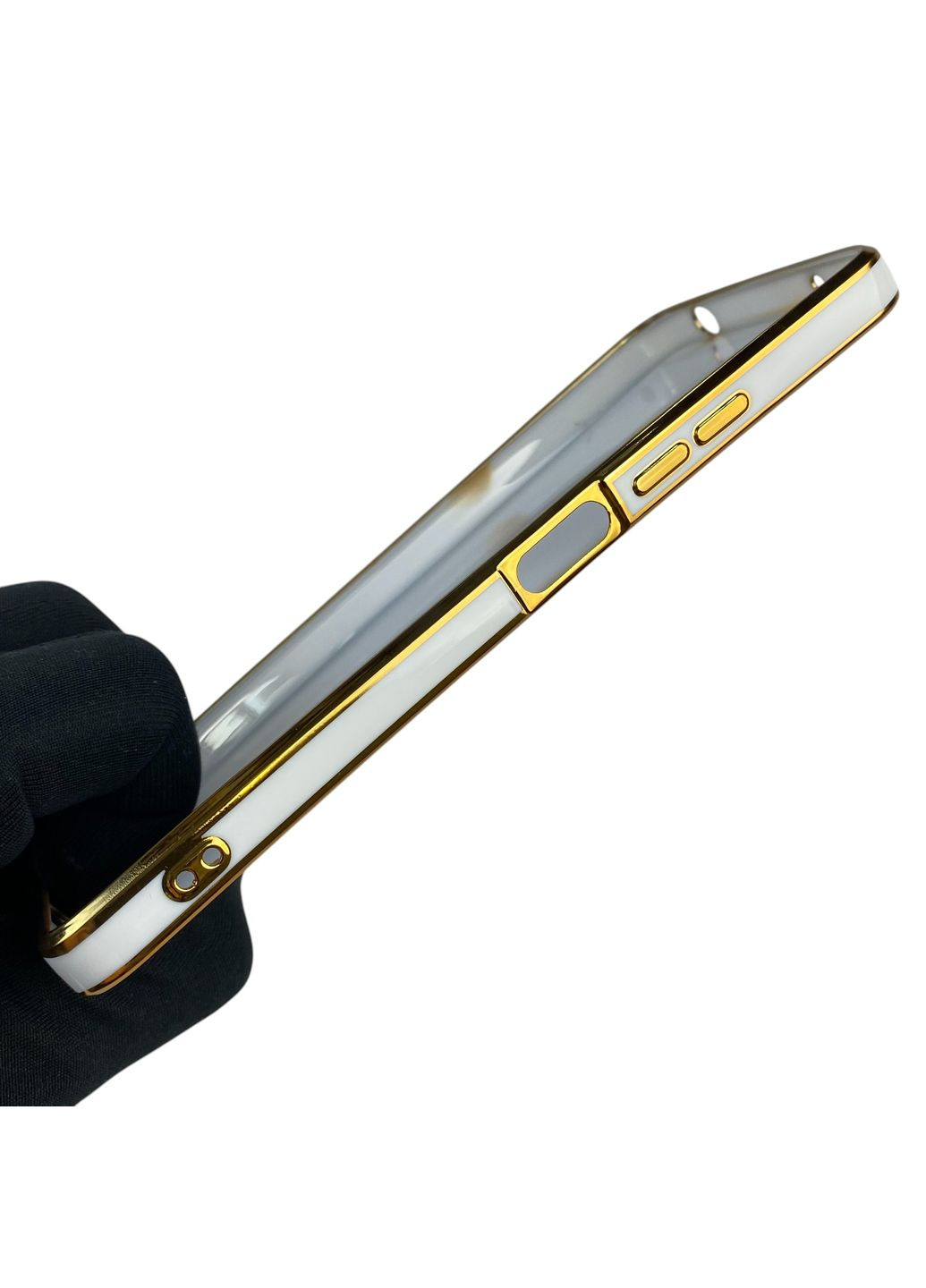 Чехол для Redmi 12 4G с кольцом MagSafe с золотой окантовкой на редми 12 белый gs1 Xiaomi (366228447)