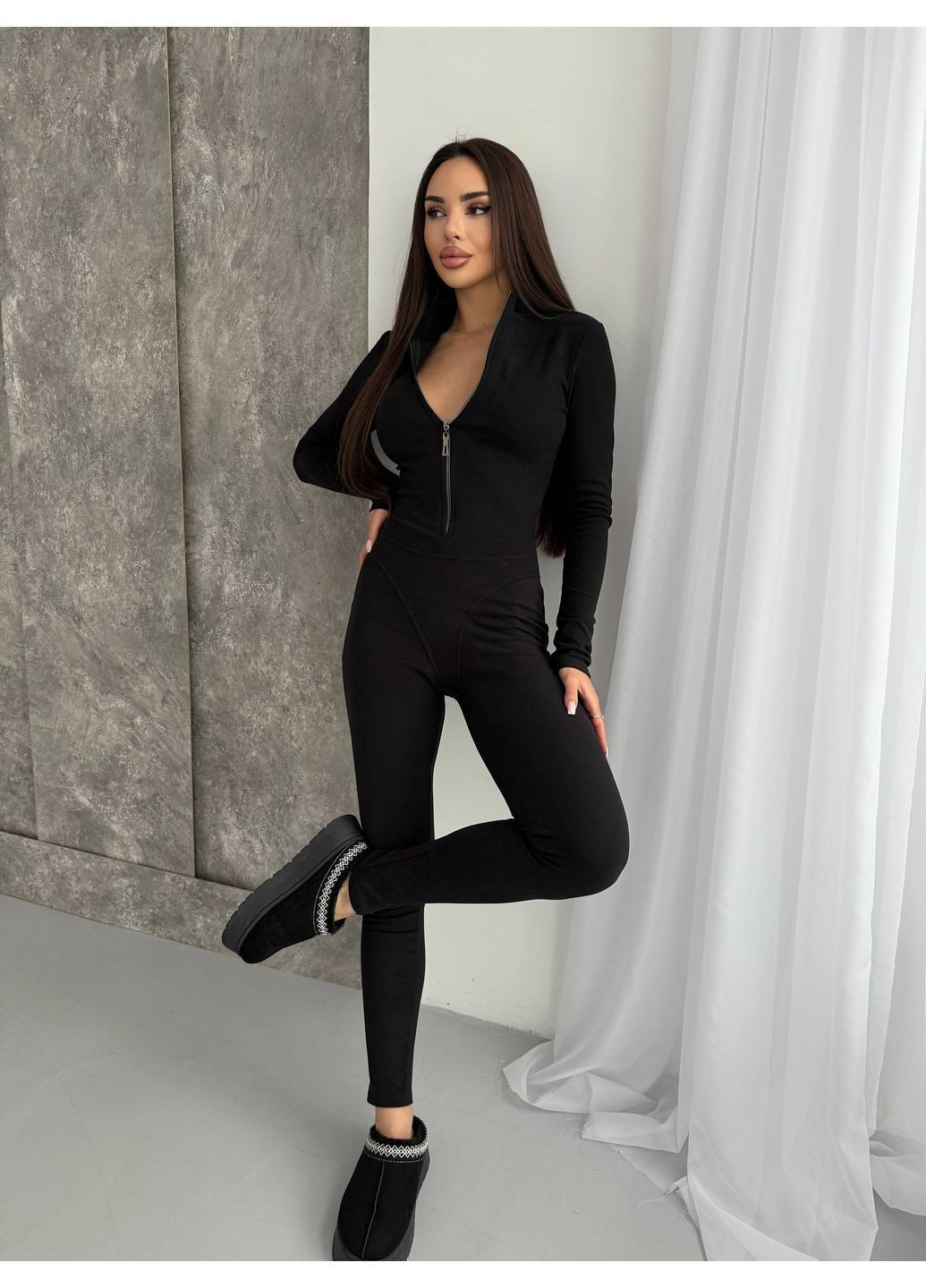 Женский комбинезон Avanti комбинезон-брюки однотонный чёрный повседневный