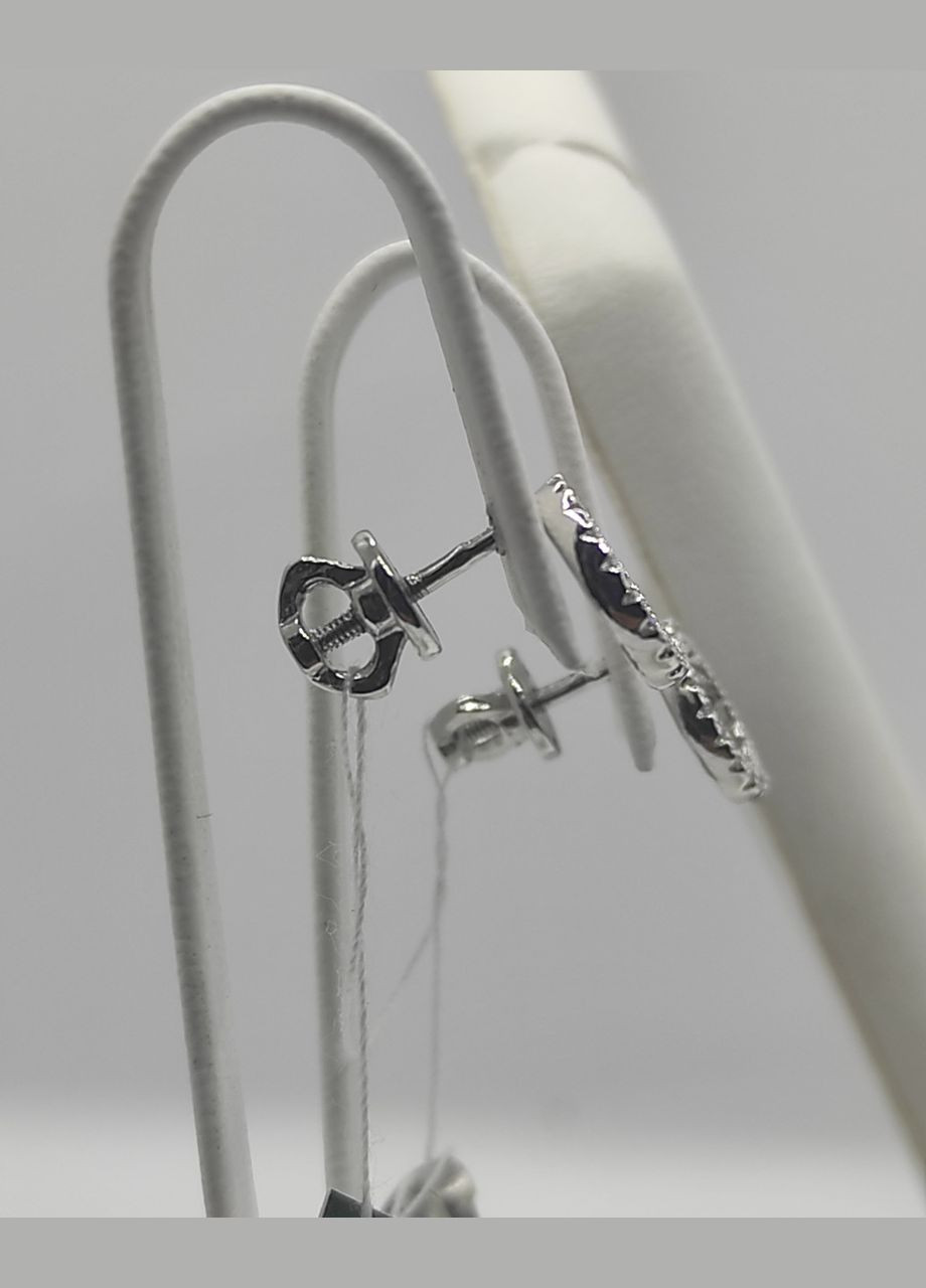 "Серебряные пусеты-гвоздики с родиевым покрытием" Shiny 5474 No Brand (331145281)