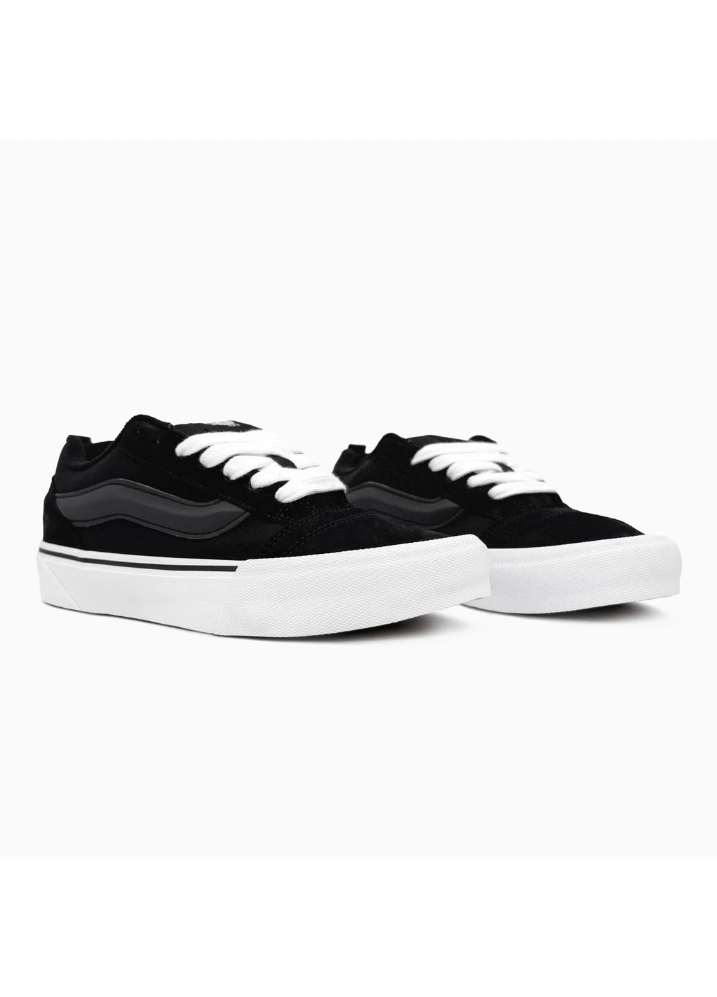 Белые демисезонные кеды мужские vans knu skool white/black ванс кну скул белые No Brand