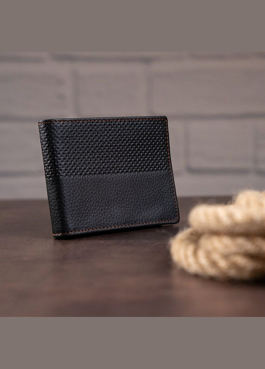 Гаманець чоловічий шкіряний чорний 14452 Vintage (329197966)