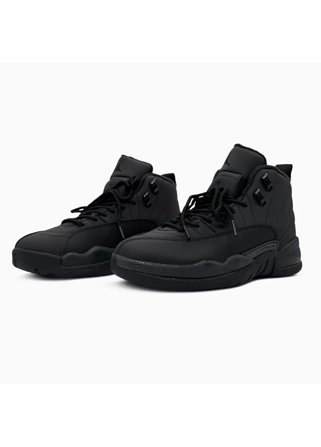 Черные демисезонные кроссовки мужские nike air jordan 12 black найк аир джордан черные No Brand
