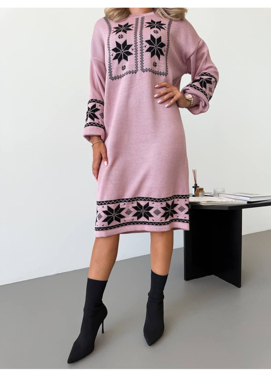 Світло-рожева повсякденний сукня в'язана тепла  LeVi