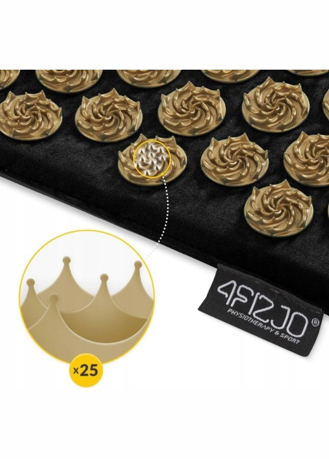 Килимок акупунктурний з подушкою Ergo Mat XL Аплікатор Кузнєцова Black/Gold () 4FIZJO P-5907739313843 (275653981)