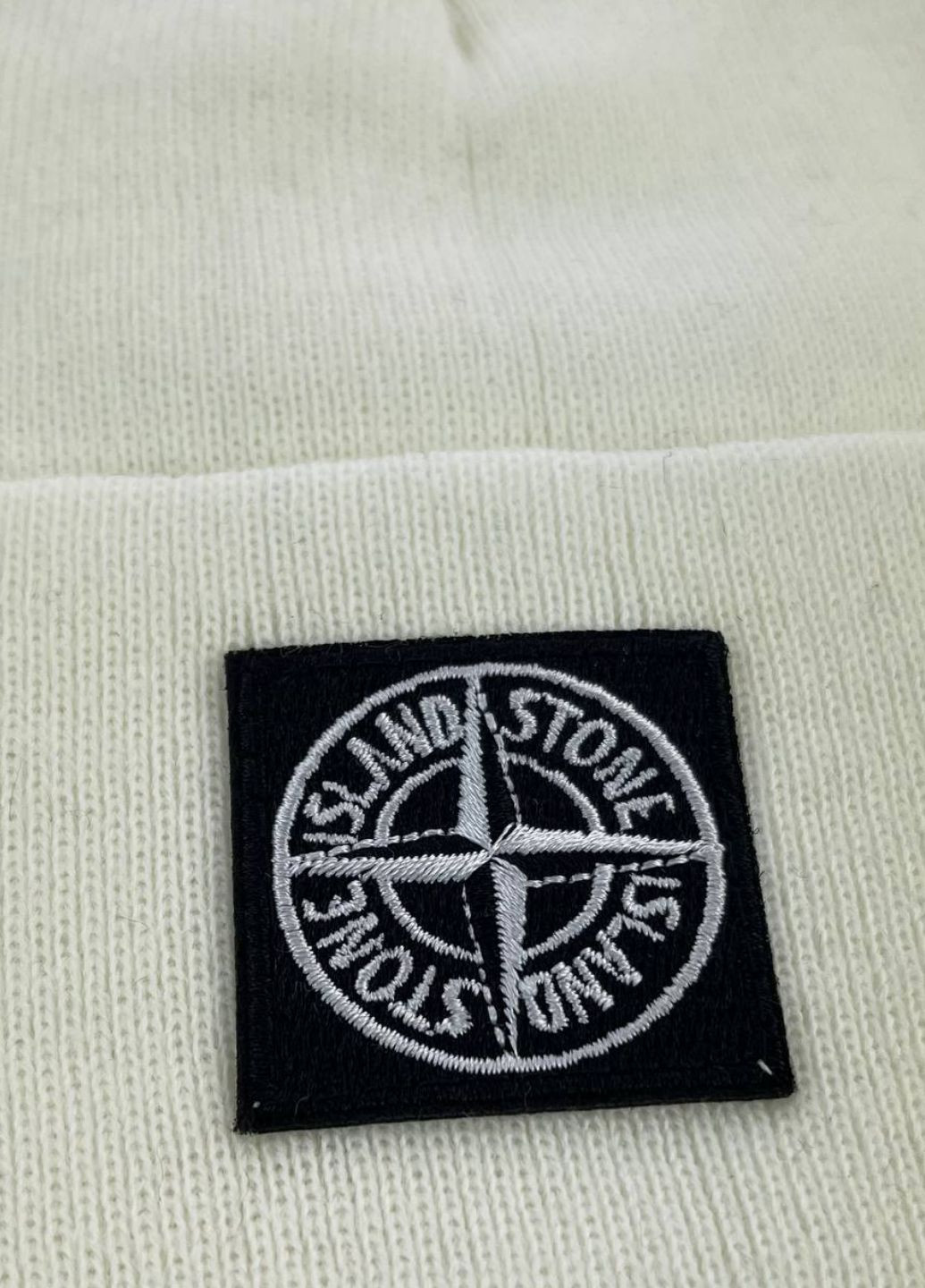 Молодежная шапка бини - Stone Island / Стон Айленд No Brand Шапка з нашивкою (367117357)