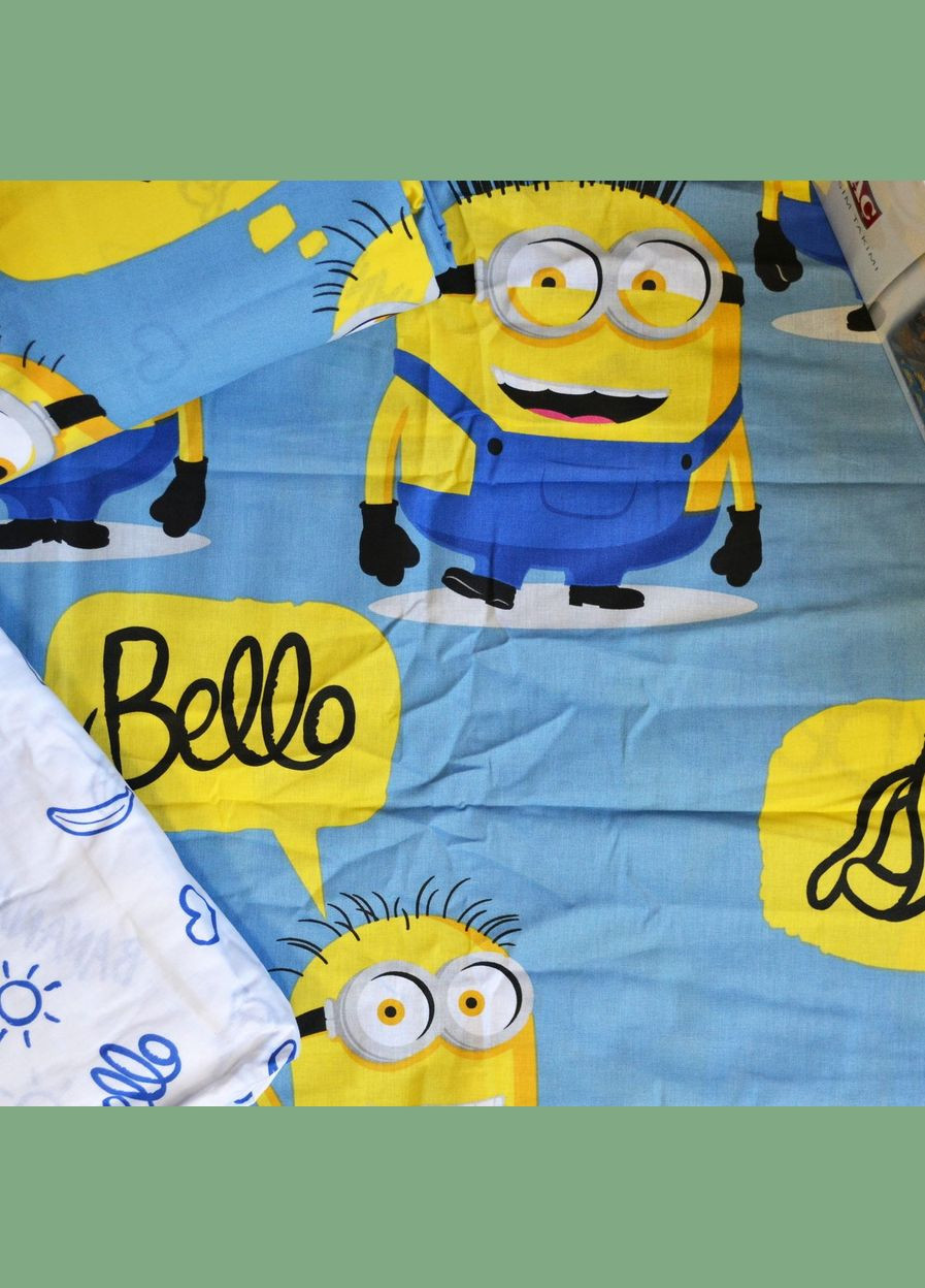 Дитяча постільна білизна полуторна з простирадлом на резинці Ранфорс Disney Minions Bananas T40561 Tac (324606306)