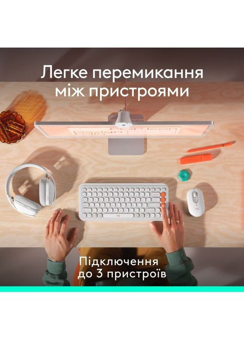 Мышка (910-007411) Logitech POP Mouse With Emoji Bluetooth Off-White (316223077)