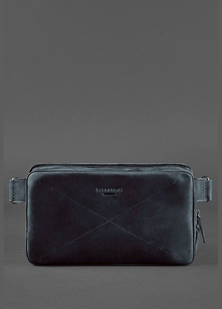 Кожаная поясная сумка Dropbag Maxi синяя Crazy Horse (A-026397) BlankNote (327874104)