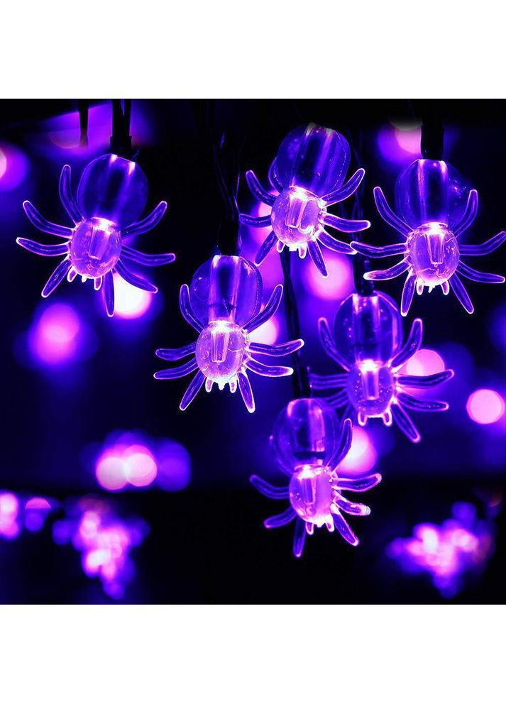 на Хелловін Павуки 150 см 10 led 35 на 35 мм фіолетовий Jannet Гірлянда (364503313)