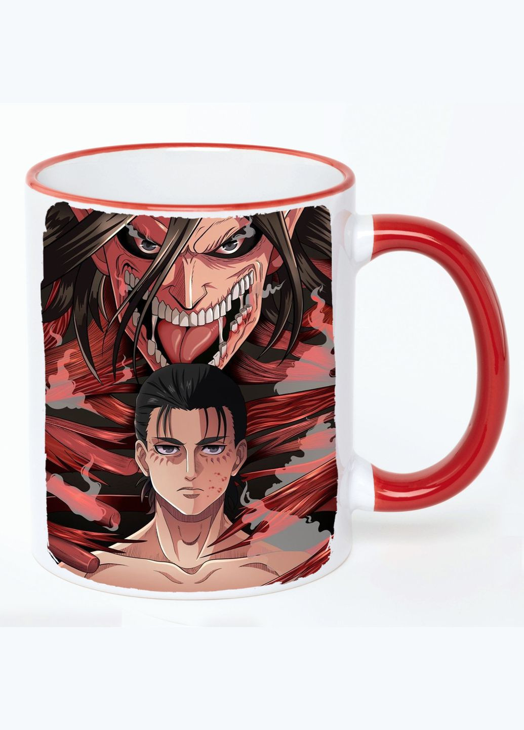 Чашка Атака Титанів Аніме #004 (кухоль, кухоль) Біла з Червоною ручкою 330 мл No Brand (322713229)