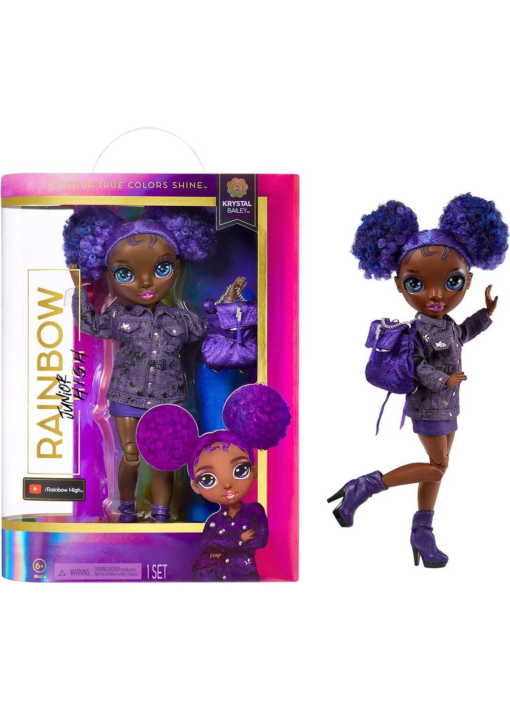 Кукла Rainbow High Jr High Series 2 Krystal Bailey фиолетовая Кристалл MGA Entertainment (282964612)