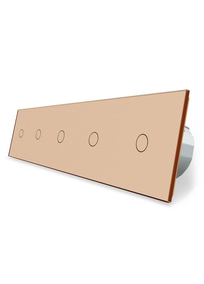 Сенсорный выключатель 5 сенсоров (1-1-1-1-1) золото стекло (VL-C705-13) Livolo (370970720)